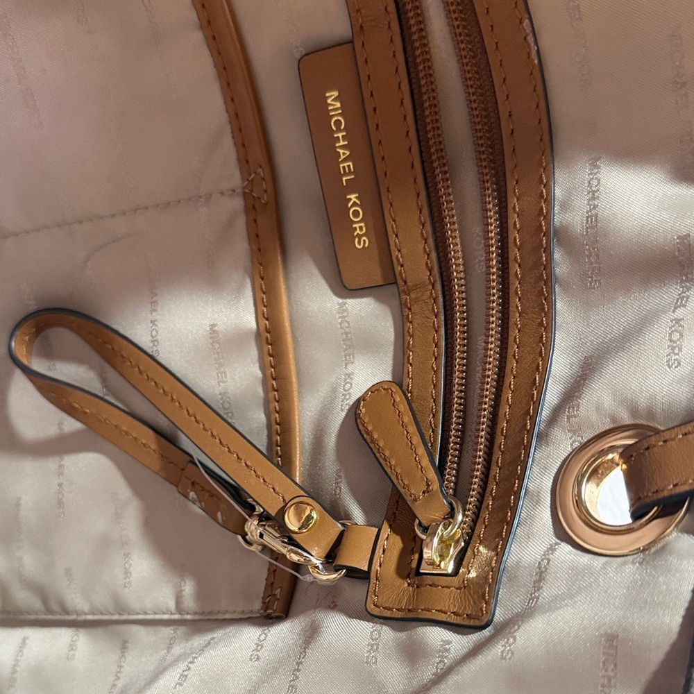 Michael Kors Marilyn Medium Dark Brown Tote with Gold Accents - Picture 9 of 12
